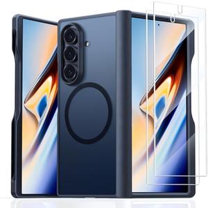 TORRAS Magnetic Shockproof for Samsung Galaxy Z Fold 7 Case with S Pen Holder &, Fit for MagSafe, Mil-Grade Hinge Protection, Translucent Slim Case for Samsung Z Fold 7, Black