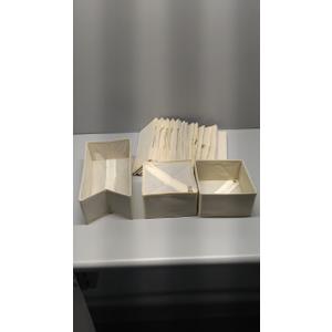 DIMJ Drawer Organizer Clothes, 15 Pack Dresser Organizer, Foldable Closet Organizers and Storage, Fabric Dresser Bins, Drawer Dividers for Nursery, Baby Clothes, Underwears, Sock (Beige)