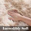 ONASAR Runner Rugs for Bedroom Living Room, Tie-Dyed Beige 2x6 Bedside Hallway Fluffy Area Rug, Ultra Soft Plush Furry Faux Fur Non Slip Floor Carpet for Nursery Kids Dorm Closet Home Decor