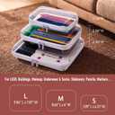 MACOPRO 2PCS Clear Hard Shell Zipper Case,Portable Cosmetic Bag with Zipper, Diaper Bag Organizing Pouches, Toy Storage Organizer Bins,Hard Plastic Case, Christmas Storage Bins