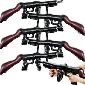 6 Pcs Inflatable Gun Prop for Cosplay, Fake Machine Costume Accessories for 1920s Party Decorations, Indoor/Outdoor