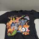 Men Women and Kids Wildlife Zoo Day Party Cute 22 Animals T-Shirt (Black, L)