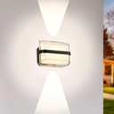 SPOLI Up Down LED Outdoor Wall Light, 100-220V 18W Integrated Modern Porch Lights, Super Bright IP65 Waterproof Acrylic Wall Lamps for Porch Patio Door Entryway - 1 Pack 3000K Warm Light