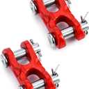 QWORK 3/8 Inches Twin Clevis Safety Chain Repair Links, 2 Pack Trailer Tie Down Links, Industrial Grade Heavy Duty Material - 6,600 LBS. Capacity