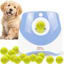 Automatic Ball Launcher for Dogs with 10 Tennis Balls (2 inch), Dog Ball Launcher with 3 Range Modes (10/20/30ft), Rechargeable Dog Balls Thrower for Small-Medium Dogs,Indoor/Outdoor Pet Fetch Machine (Blue)