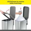 Glad Slim Trash Can with Clorox Odor Protection - Narrow Kitchen Garbage Bin with Soft Close Lid, Step On Foot Pedal and Waste Bag Roll Holder, All Stainless, 12 Gallon/45 Liter