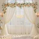 Champagne Tulle Backdrop Curtain for Parties Wedding 10ft8ft Champagne Sheer Backdrop Curtains for Baby Shower Bridal Shower Reception Birthday Party Photoshoot Decorations 2 Panels 5ft 8ft