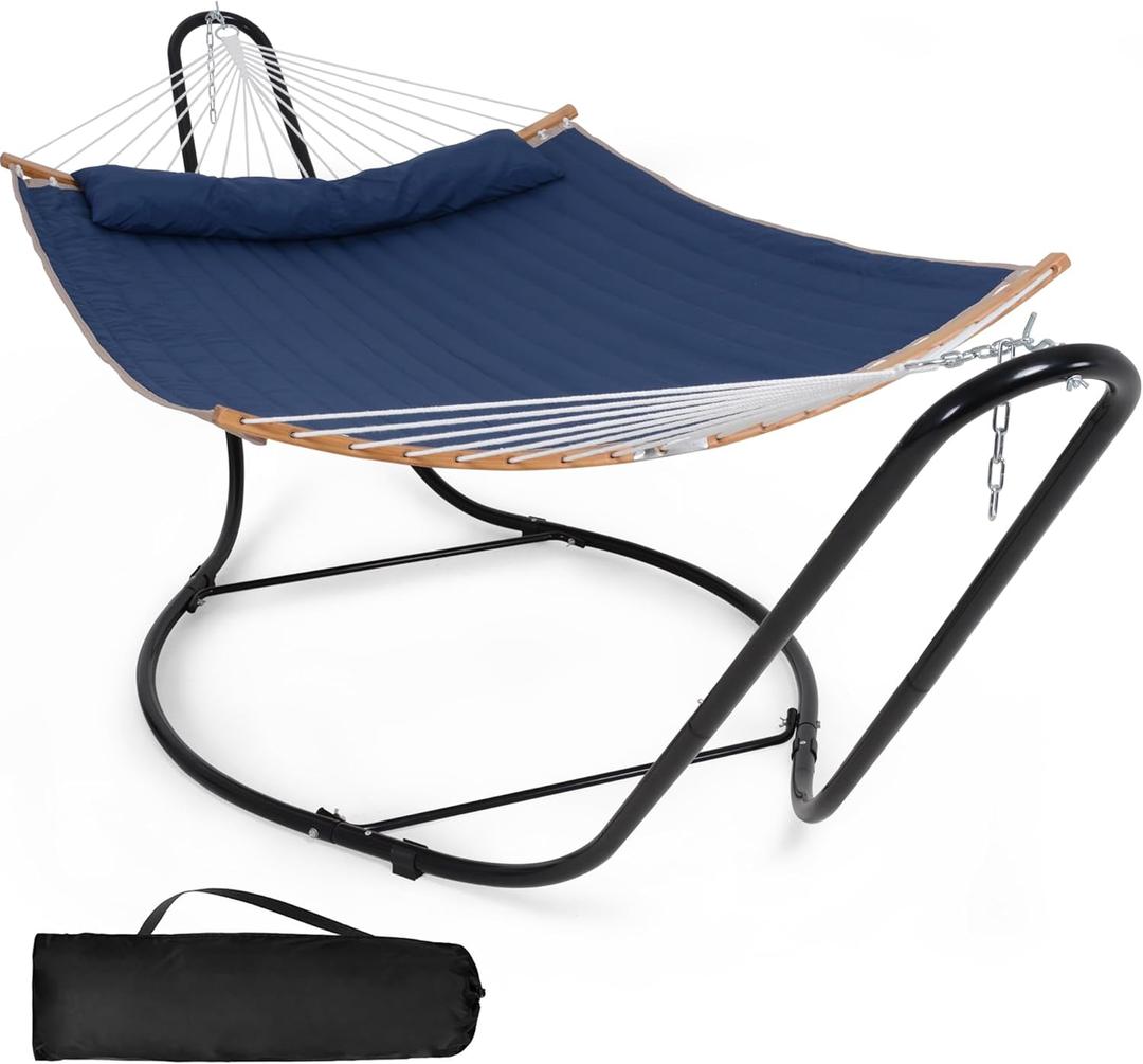 SUNCREAT Hammocks Free Standing Hammock for Outside, Heavy Duty Stand Alone Hammock for Backyard, Patio, Garden, Patent Pending, Navy Blue