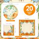 10in Thanksgiving Paper Plates Napkins Set Disposable Fall Party Dinnerware Serve 20 Person