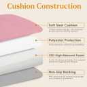4 Pack Pink Chair Cushions with Ties Removable Covers, D-Shape Dining Kitchen Chair Seat Pads Non Slip 17"x16"