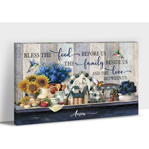 GUTTATY Kitchen Canvas Wall Art - Rustic Farmhouse Kitchen Scene Pictures for Wall Decor, Framed Canvas Print For Dining Room 12x18 Inches