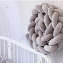 Loaol Baby Braided Bed Crib Bumper Newborn Crib Soft Pillow Sleeping 3 Meters Grey