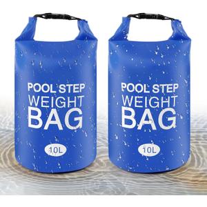 2 Pack Universal Pool Step Weights 250D PVC Waterproof Swimming Pool Ladder Weights 10l No Breaken Above Ground Pool Ladder Sand Bags, Foldable Pool Stair Weights for Pool Steps, Easy Fill Sand(Blue)