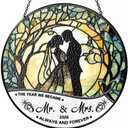 Stained Glass Suncatcher - Mr & Mrs 2026 Wedding Keepsake, Bridal Shower Gift for Newlyweds,Wedding Anniversary Keepsake, Suncatchers for Windows Hanging - Bride's Home Decoration or Ceremony Souvenir