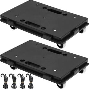 Storystore Furniture Dolly, 2 Pack Moving Dolly with 4 Ropes, Small Portable Dolly Connectable, Movers Dollys with 4 Wheels, Flat Dolly for Heavy Duty Furniture - 500 Lbs Capacity