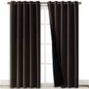 NICETOWN High-End Thermal Curtains, Full Blackout Curtains 84 inches Long for Dining Room, Soundproof Window Treatment Drapes for Hall Room, Brown, 70 inches Wide Per Panel, Set of 2 Panels