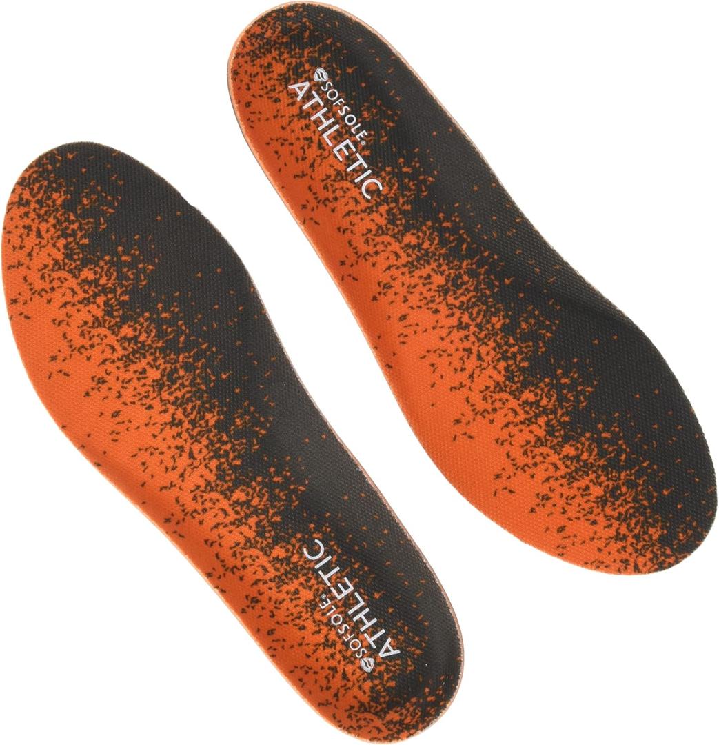 Sof Sole Men's Athletic Performance Full-Length Insole, Orange, 9-10.5