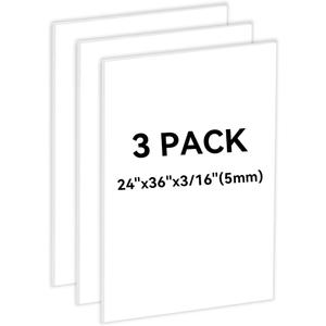 3PACK White Foam Board 24x363/16 inches,5MM Foam Core Board Poster Board for School Projects Crafting and Art Displays Durable Lightweight Easy to Cut Ideal for Presentations, Signboards