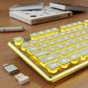 Wireless Keyboard with Warm Backlit, Quiet, Rechargeable, 2.4GHz, Green