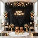 Black Backdrop Curtains 30ftx8ft Halloween Polyester Photo Drapes, 6 Panels 5ft X 8ft
