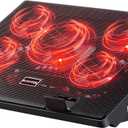 Kootek Laptop Cooling Pad, Laptop Cooler with 5 Quiet Fans for 12"-17" Computer PC Notebook Gaming Laptop Fan, Height Adjustable Laptop Cooling Stand Laptop Accessories, Red