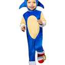 Rubies Sonic the Hedgehog Sonic Costume Jumpsuit in Blue With Booties and Headpiece For Toddlers, Small