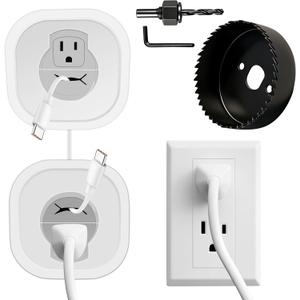 in-Wall Cable Management Kit,in Wall TV Power Kit for Wall Mounted TV and Speakers,in Wall Wire Concealment Kit, Includes Power & Low Voltage Cable Management with Hole Saw Drill Attachment
