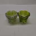 Glass Green Rose Small Lamp Shades Set of 2 Art Blown Mini Lampshades,1.3lb,3.54" Top x 5.5" Diameter x 4.72" Height,Replacement Lamp Shade for Floor Lamp Table Wall Lamp Chandelier Island Decor