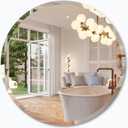 ANYHI Round Mirror, 16 Inch Circle Frameless Mirror, Beveled Bathroom Mirror, Round Mirrors for Wall Dcor, Wall Mirror for Bathroom Bedroom Entrance Living Room
