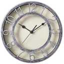 8" Silent Quartz Wall Clock Non-Ticking Digital Silver Clocks with 3D Numbers and Plastic Bezel Easy to Read Vintage Wall Clock