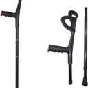 Lightweight Foldable Forearm Crutch, Aluminum Walking Stick,Height Adjustable, Ergonomic Handle with Comfortable Grip 2ZG-02BM (Black)