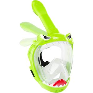 Full Face Snorkel Mask for Kids with 180 Panoramic View, Snorkeling Set Featuring Anti-Leak and Anti-Fog Foldable Dry Top Design for Safe Underwater Adventures Snorkeling Gear for Kids (Green)
