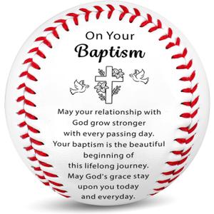 Fleure Esme Baptism Gifts for Boys Girls Religious Baseball Keepsake with Blessing Message Christian Baptism Gifts for Teen, Women, Men Faith Gift for Christening, Communion Gift Boxed