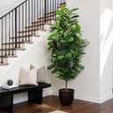 FLOWORLD Fiddle Leaf Fig Tree 7ft Tall Artificial Tree in Plastic Pot Fake Ficus Lyrata Plants with 184 Decorative Fiddle Leaves Faux Fig Trees for Home Office Living Room Decor Indoor Outdoor