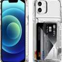 ACANDYA for iPhone 12 Case Wallet iPhone 12 Pro Case Clear with Card Holder ID Card Slot Heavy Duty Protection Shockproof Anti-Scratch Cover for Women Men for iPhone 12 Pro/12 6.1 inch Transparent