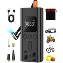 AIRSURE Tire Inflator Portable Air Compressor, 150 PSI Fast Inflation Cordless Air Pump with LED Light, Auto Shut-Off, Rechargeable Battery for Car, Motorcycle, Bike, and Sports Balls 