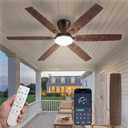 Fanbulous 60 Inch Flush Mount Ceiling Fans with Light, Remote & APP Control