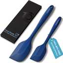 BPA Free Heat Resistant 600 Silicone Spatula, Turner Mixing Spatulas set Dishwasher Safe for Nonstick Cookware, Classic Blue