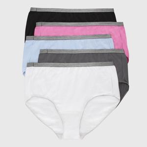 Just My Size by Hanes Women's 5pk Cotton Stretch Underwear - Black/Pink/Gray 10