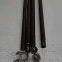 Bronze Curtain Rods for Windows 28 to 48 Inch(1.5-5 Feet), 1" Diameter Drapery Rods with Modern Style End Cap Finials,Size:30-60 Inch, Antique Bronze