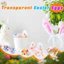 50 Pcs 3 Inches Clear Easter Eggs Fillable Plastic Easter Eggs Empty Transparent Eggs for Easter Hunt Easter Basket Stuffers