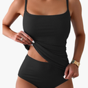 Eomenie Women's Swimsuit Tankini Tummy Control Bathing Suits Two Piece Full Coverage Slim Swim Suits with High Waisted Bottom , Size XL
