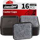 Ezprotekt 2 1/2" Square Carpet Bottom Furniture Caster Cups, 16 Pcs Reusable Furniture Coasters, Felt Furniture Sliders Pads to Protect Hardwood, Tile or Carpetd Floors from Scratches (Brown/Gray)