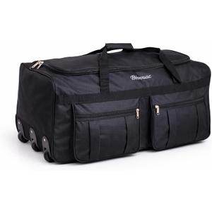36-Inch XL Rolling Duffel Bag with Wheels - Ideal Travel Bag for Travel, Sports, Hockey, and Cargo Outdoor Hockey Bag - Convenient and Spacious Gym Bag (Black), 36 x 17 x 15 inches