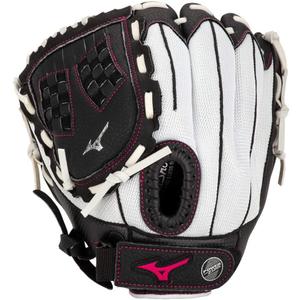 Mizuno Prospect Finch Youth Softball Glove Series (White/Black/Pink Trident Web) 11.5"
