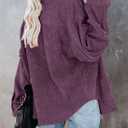 Dokotoo Womens Corduroy Button Down Shirts Boyfriend Long Sleeve Oversized Blouses Tops