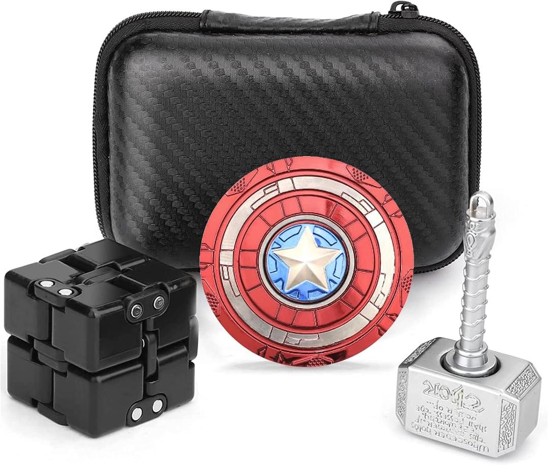 Cool Mini Hammer Fidget Spinner Transform Fingetip Spinner Metal for Kids Adults, Sensory Fidget Toy Infinity Cube Block, Fidgit Desk Toy