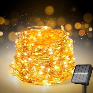 200 LED 72Ft Solar String Lights for Outside, Solar Fairy Lights for Outside Waterproof with 8 Modes, Twinkle Light for Patio Tree Christmas Party Wedding Decor(Warm White) (1 Pack)