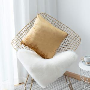 Home Brilliant Gold Pillow Covers Square Velvet Euro Shams for Patio Modern Large Throw Pillowcases for Living Room Sofa Decorations, 24x24 inch(60 cm)