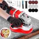 YUCHENGTECH 3-Head Concrete Grinder Set 4" Concrete Floor Grinder 2800W Concrete Surface Planer with 6 Speed Control & Dust Extraction Shroud for Grinding Concrete Cement Marble Granite